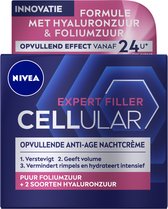 NIVEA CELLular Expert Filler Anti-Age Nachtcrème - Alle Huidtypes - Crème met Hyaluronzuur en Foliumzuur - Hydraterend en Anti-Rimpel Effect - 50 ml