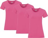 Senvi Dames t-shirt ronde hals 3-pack - Roze - Maat XXL