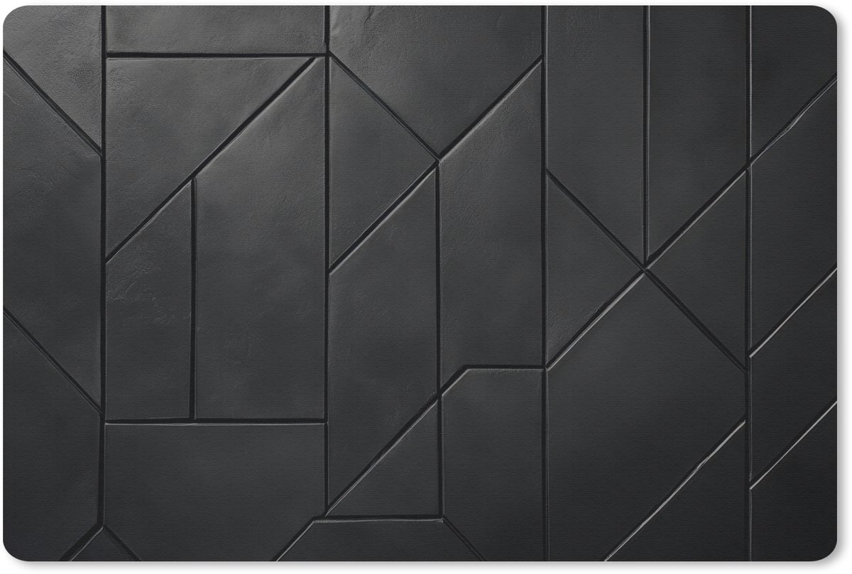 Muismat 27x18 cm - Mousepad Zwart - Geometrisch - Tegeltjes - Muismatten