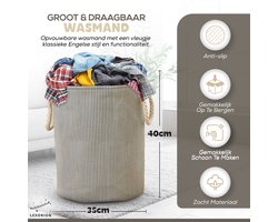 Terra - Wasmand - Wasmand Inklapbaar - Opvouwbare Wasmanden - 35 cm x 40 cm – Stijlvolle en Ruimtebesparende Wasmand voor Optimale Wasorganisatie - Engelse Stijl Wasmanden