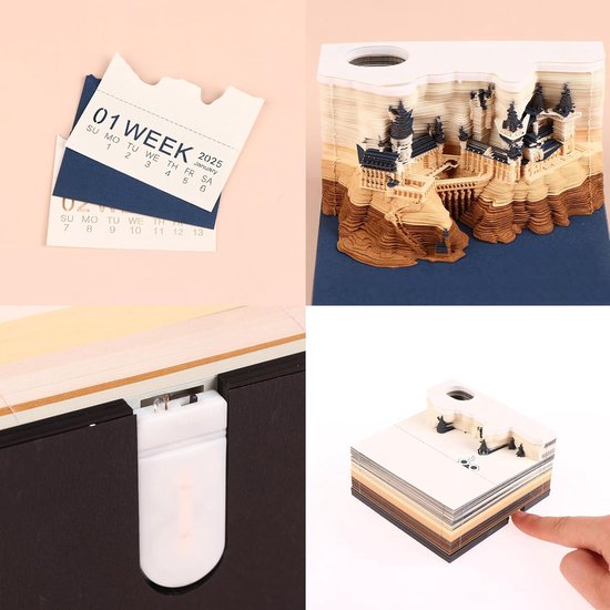Calendrier De Bureau 3D Panda 2026 - Bloc Notes à Déchirer Hebdomadaire, Décoration Et Porte-Stylo