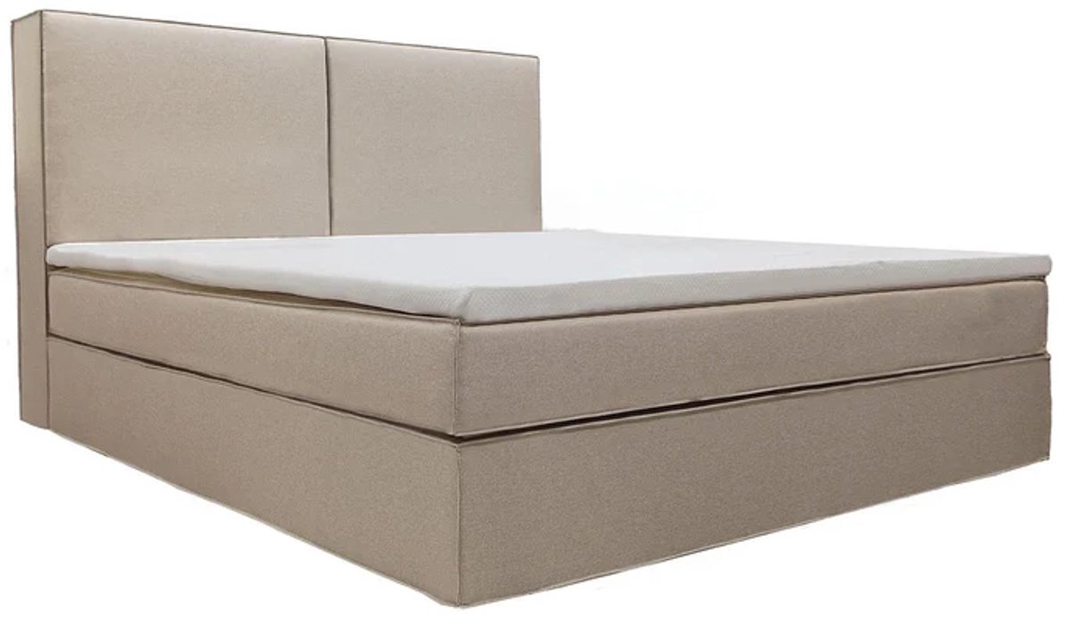 Juskys Boxspring Detroit - Chenillestof - Incl. Opbergruimte - Beige