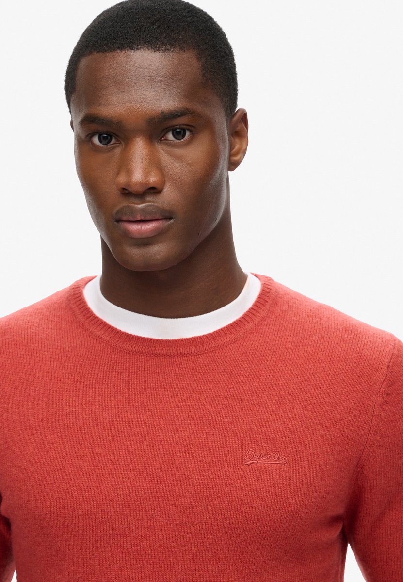 Superdry Essential slim-fit trui met ronde hals Heren Sweaters Oranje