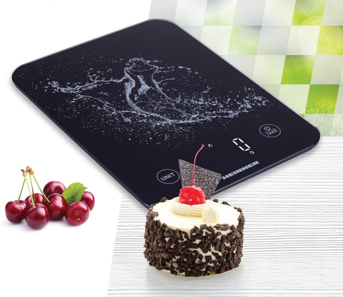 Heinner Digitale Keukenweegschaal – Maximaal 10 kg – USB-C Oplaadbaar – Water- en Melkvolume – Tarrafunctie – Digitaal Display – Waterbestendig – Zwart