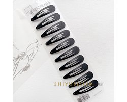 Haarspeldjes ( Waterdruppel XL ) set - 10 stuks - Zwart - 6cm*1.6cm - snap haarklemmen - kinderhaarklemmen - meisjes - dames