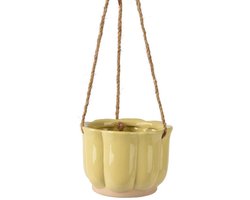 Bloempot hangend geel 13,5x9,5cm