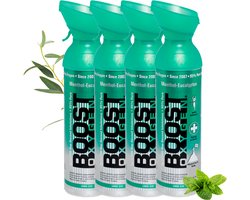Boost Oxygen - Large 9L - Menthol-Eucalyptus - 95% Pure Zuurstof - Tot wel 800 inhalaties van 1 sec - Ademhalingsondersteuning voor sport herstel, hoogte, prestaties en gezondheid - Zuurstoffles - 4x 9L (4 pak, 36L totaal)