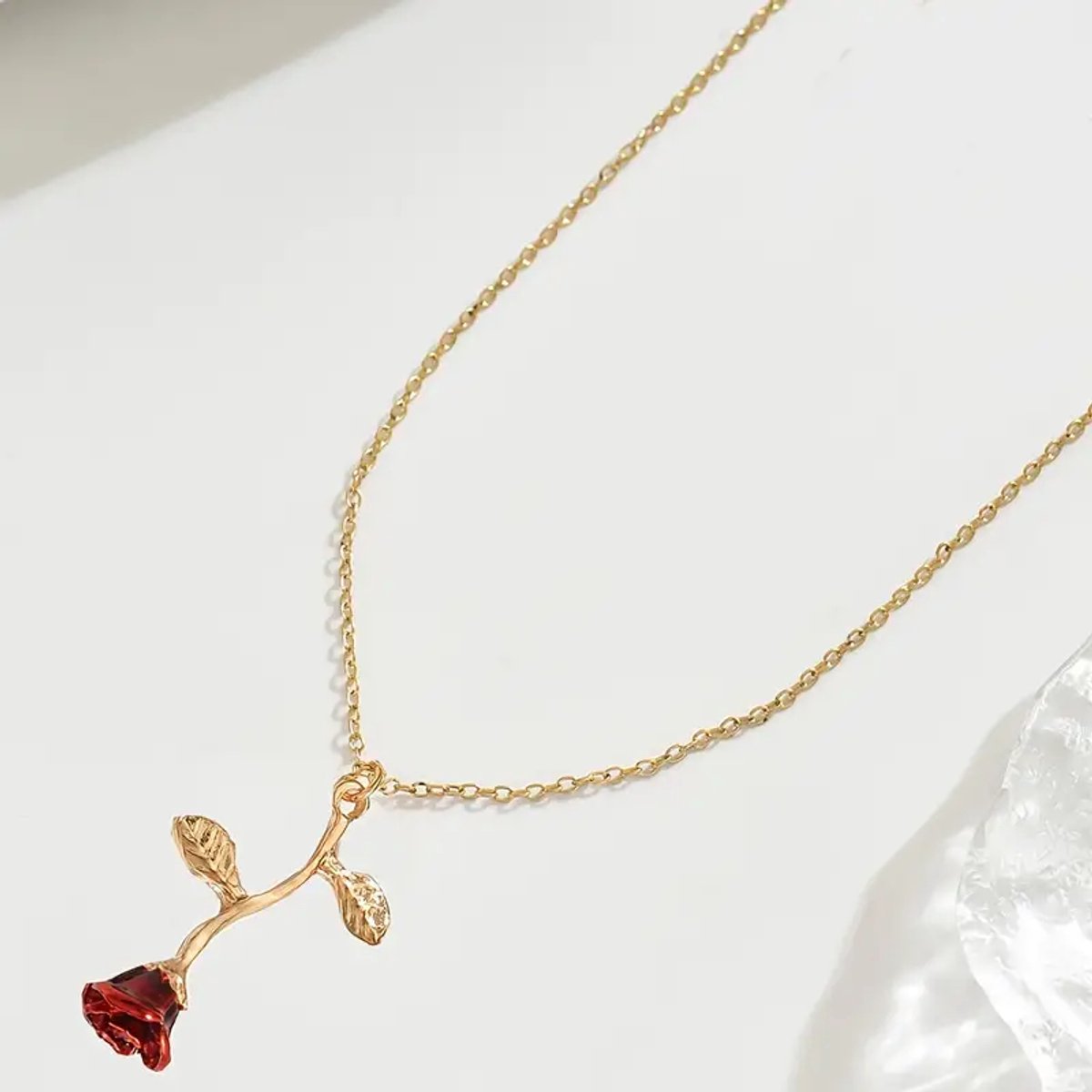 Majo - Ketting Roos - Goud-Rood - Romantisch