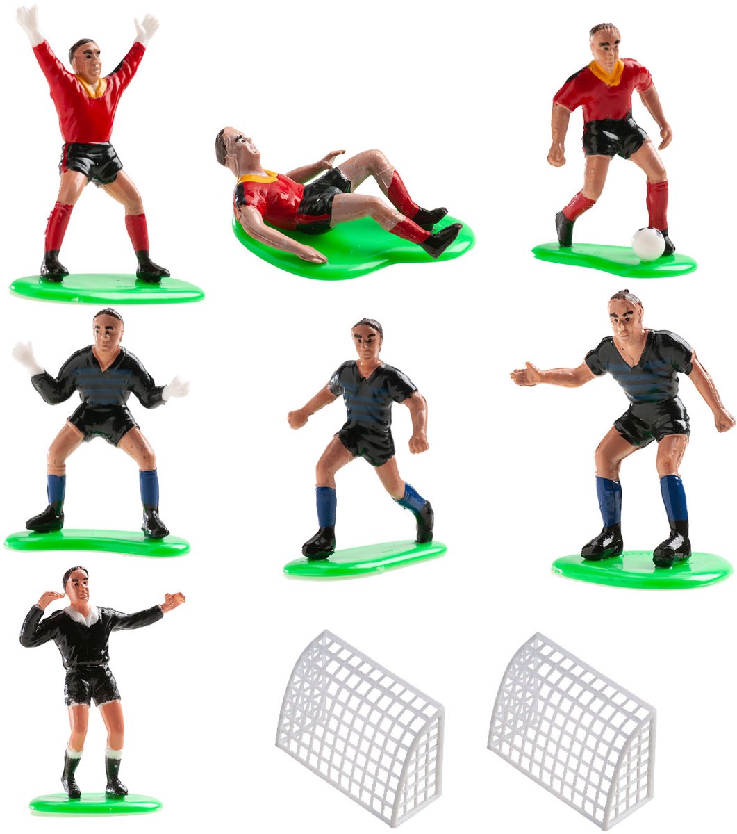Taartdecoratie - Set Voetbal - 8 stuks - Voetbal taart -