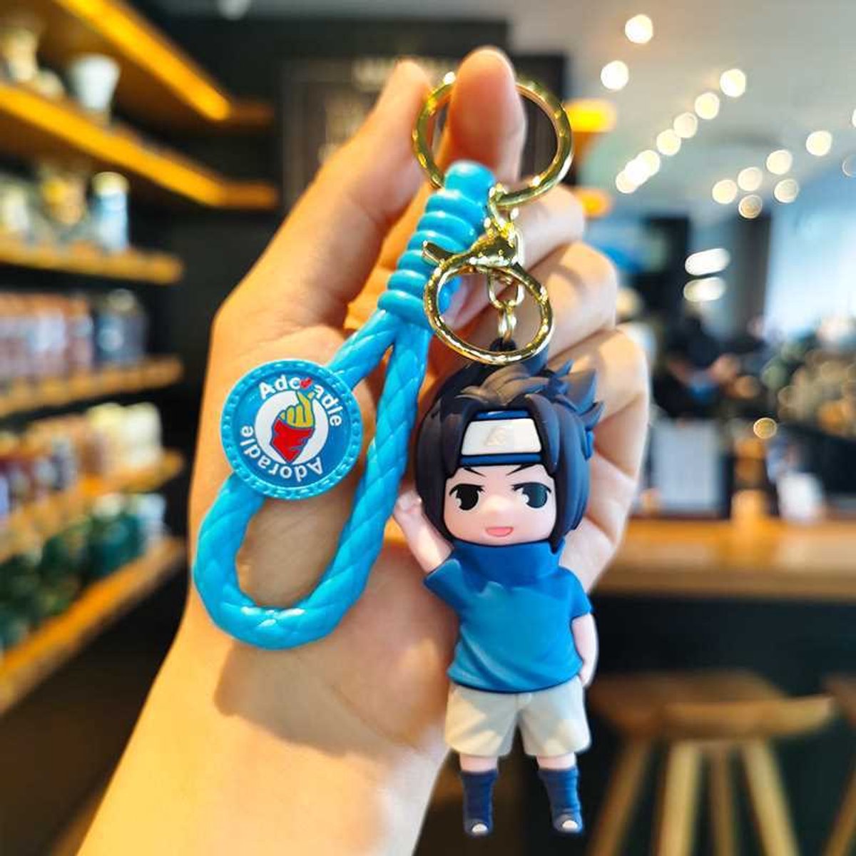 Cartoon schattige Naruto sleutelhanger Sasuke driedimensionale pop auto hanger