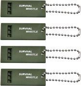 4 stuks - Noodfluit Met Sleutelkoord - Alarmfluit - Honden Fluit - Openlucht Uitrusting - Noodfluitje Bij Ramp - Survival fluit - Sport- & Scheidsrechterfluit - Reddingsfluit voor Wandelen & Camping - voor Wandelen Varen Sport Redden Kamperen
