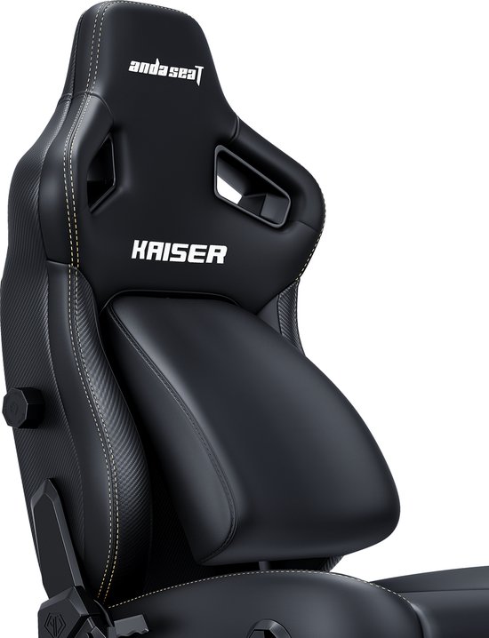 Anda Seat Kaiser 3 Gamingstoel voor volwassenen, grote verstelbare videospelstoelen, ergonomische pvc-lederen bureaustoel, robuuste lendensteun voor nek en rug - luxe zwarte computerstoelen voor thuis