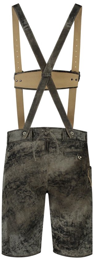 Oktoberfest Lederhose Deluxe Leather Short - Grijs Antique - Taille 56