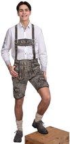 Oktoberfest Lederhose Deluxe Leather Short - Grijs Antique - Taille 60