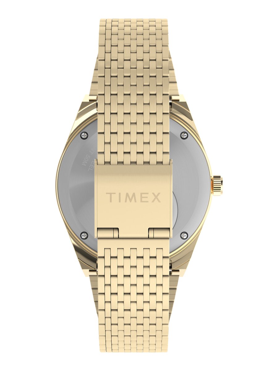 Timex Q Timexâ®Â Falcon Eye Kwarts Analoog Horloge Gouden Toon Case: 100% Stainless Steel | Armband: 100% Stainless Steel 38 TW2W62400AJ, TW2W62500AJ
