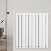 Blumfeldt Badkamerradiator, platte designradiator, zuinige platte radiator, verticaal, wandbuisverwarming, 355 W, verticale radiator met thermostaat, wandradiator voor badkamer en woonkamer