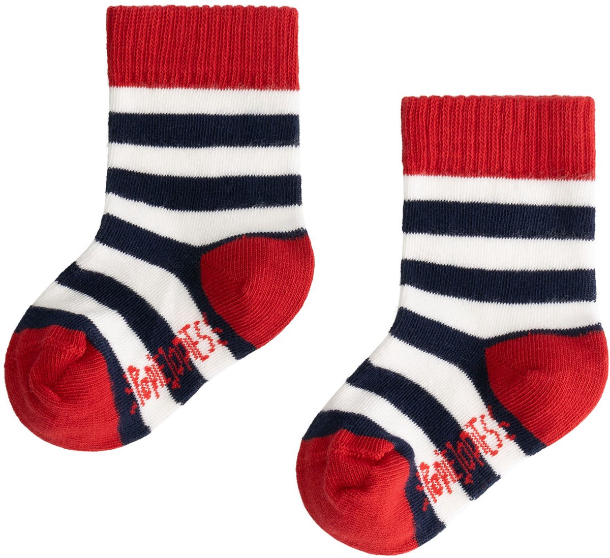 Popiejopies Streepje Voor kindersokken | 12-24 maanden - kindermaat 22-24 | stijlvolle sokken rood, wit, blauw gestreept