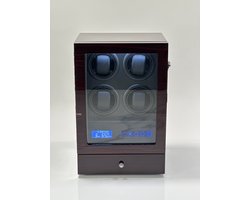 Leader Luxe Watchwinder voor 4 horloges - inclusief accessoirelade - Horloge opwinder - horloge box - Carbon