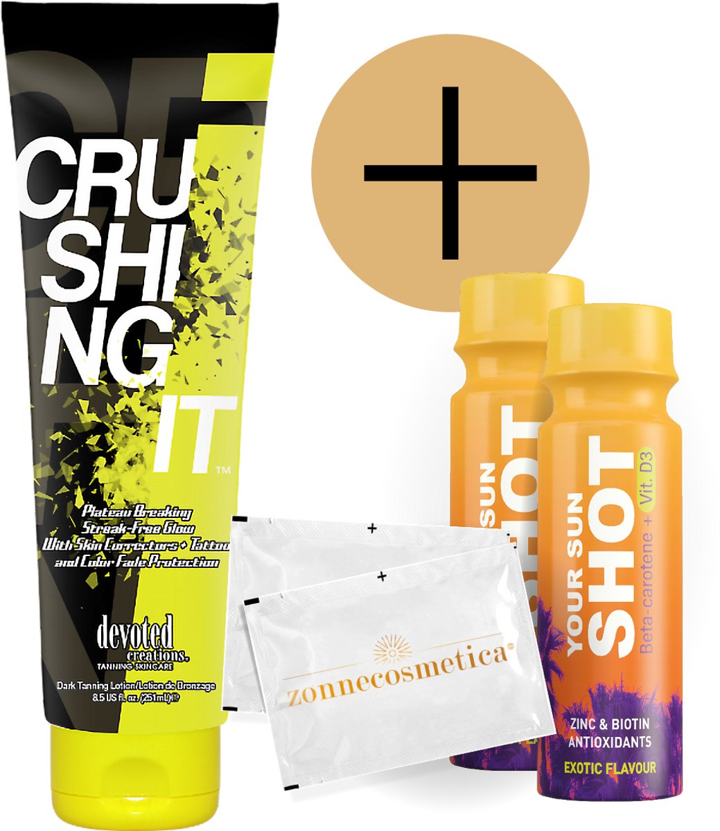 Devoted Creations - Crushing It + 2 Your Sun Shots + 2 Verfrissingsdoekjes