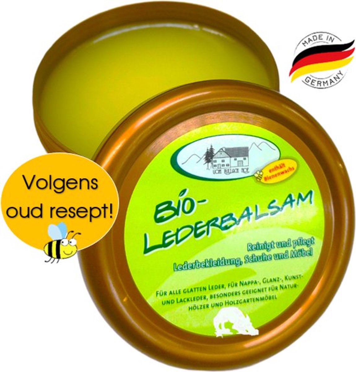Ledercrème 250 ML - Biologische leerbalsem - Bijenwas - Onderhoud leder - Lederbalsem universeel - Leerbalsem - Leercrème - Ledercrème - Lederpoets - Ledervet - Paardrijzadel - Jas - Tas - Motorpak – foto 2