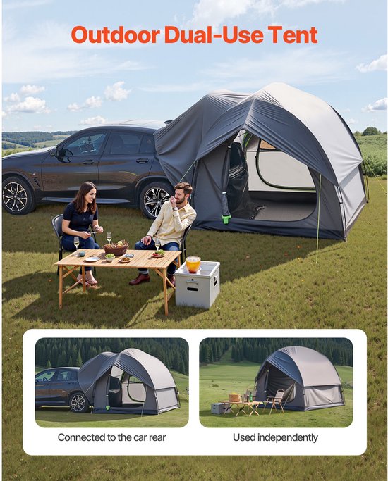 SUV Achterklep Tent, 240 x 240 x 215 cm, 210T Oxford Stof, Waterdicht en Muggenbestendig, Verbeterde Steunstokken, Ruim Interieur voor 5-8 Personen van FDJ — afbeelding 5
