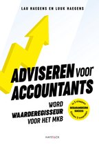 Boekomslag met gele pijl omhoog, tekst 'Adviseren voor accountants' en 'Word waarderegisseur voor het MKB'.