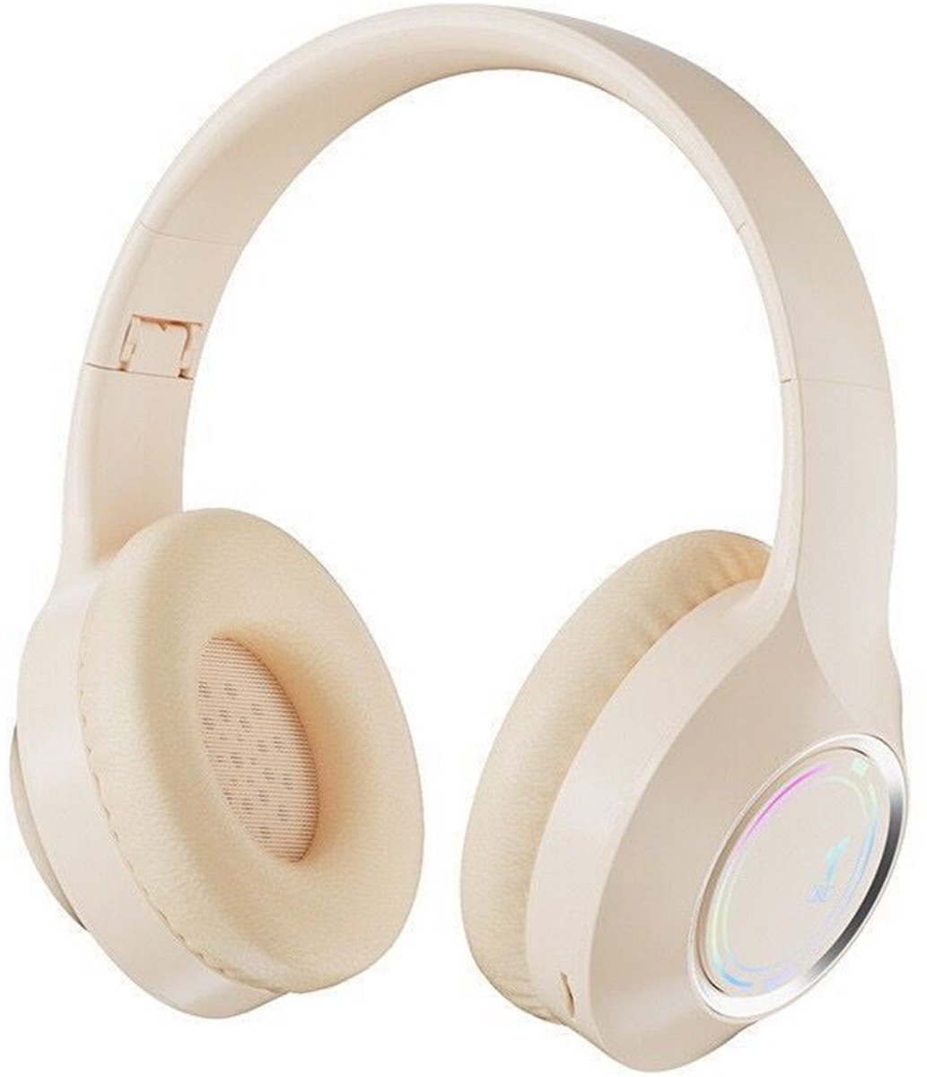KINSI Gaming Headset - Draadloze Bluetooth Hoofdtelefoon met RGB Achtergrondverlichting & Opvouwbaar Design - Noise Isolation & Comfortabele Oorkussens