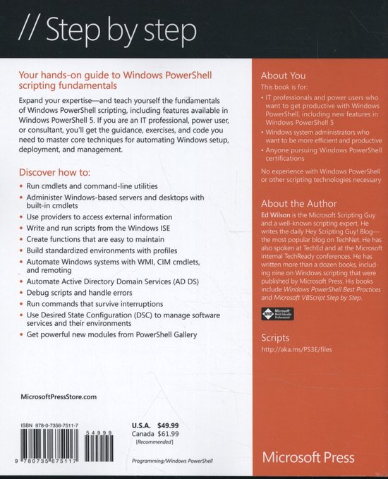 Windows PowerShell Step By Step 3e, Ed Wilson | 9780735675117 | Boeken ...