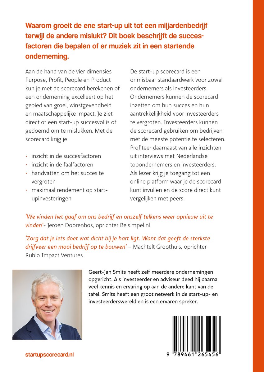 De start-up scorecard - back cover
