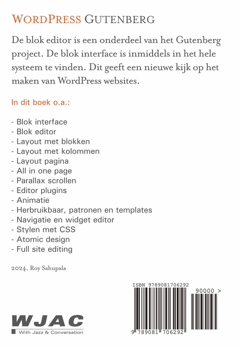 WordPress Gutenberg - back cover