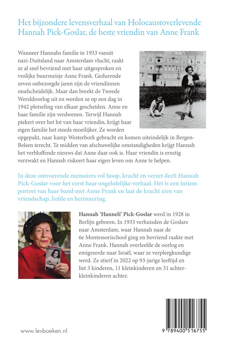 Mijn vriendin Anne Frank - back cover