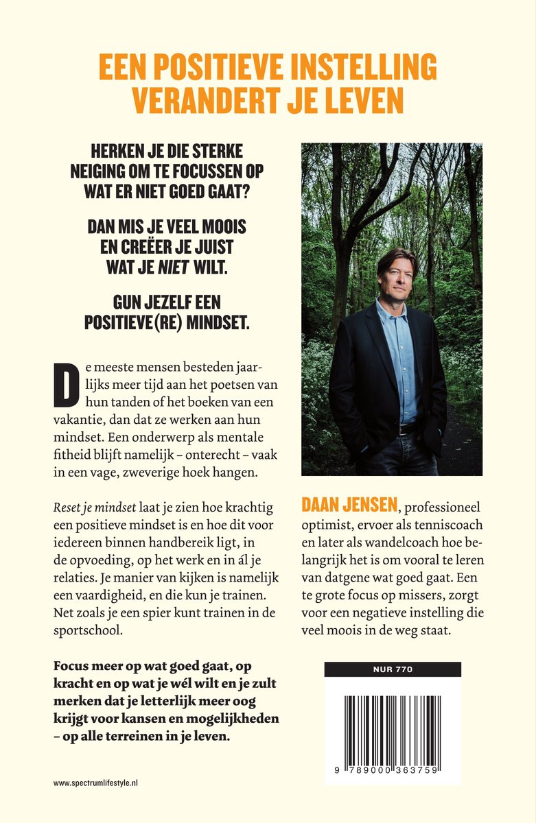 Reset je mindset - back cover