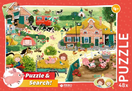 Rebo Productions Legpuzzel Cas & Cato Farm Junior 48 Stukjes
