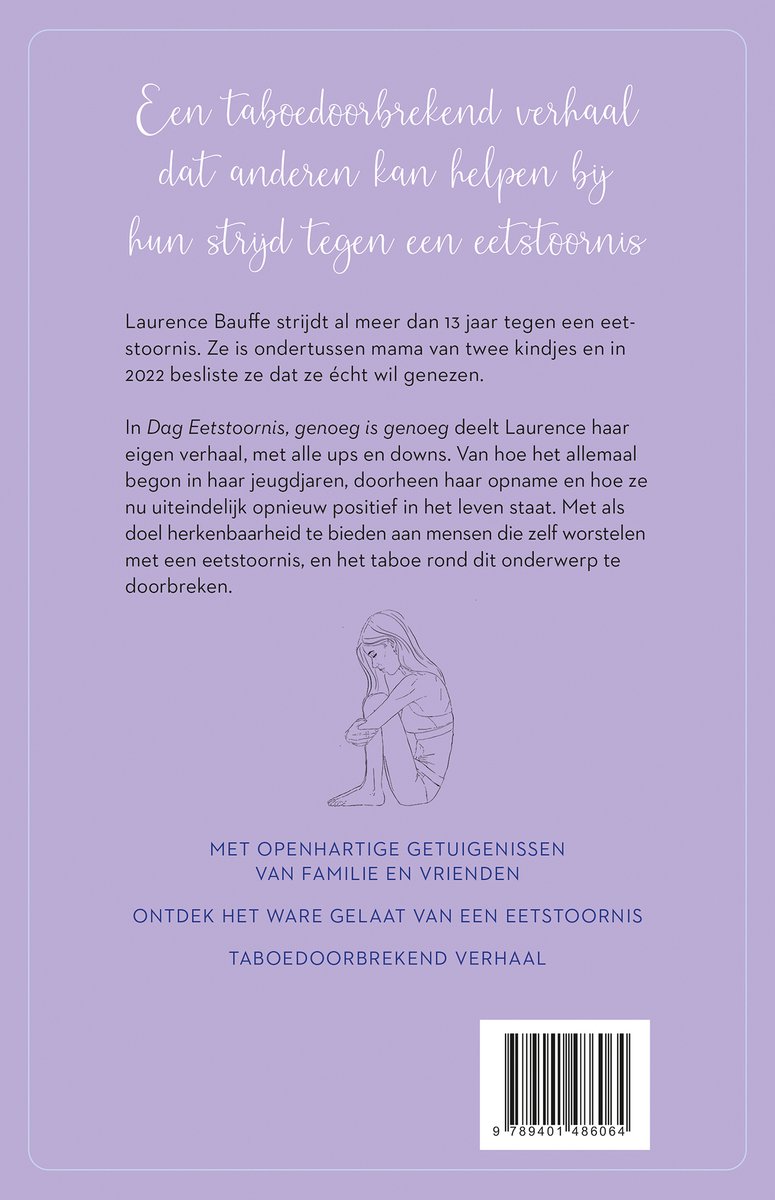 Dag eetstoornis, genoeg is genoeg - back cover