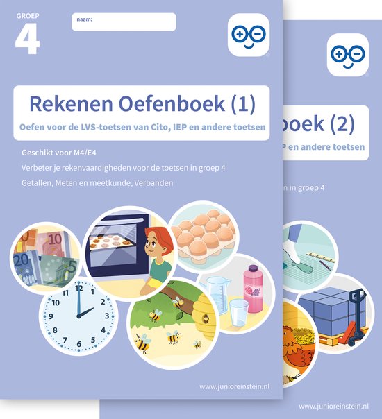 Delen 1 en 2 - Rekenen Oefenboek Set deel 1 en 2 groep 4 - cover