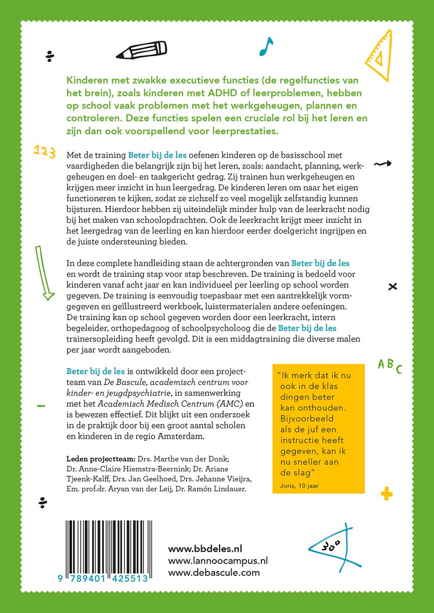 Beter bij de les: handleiding - back cover