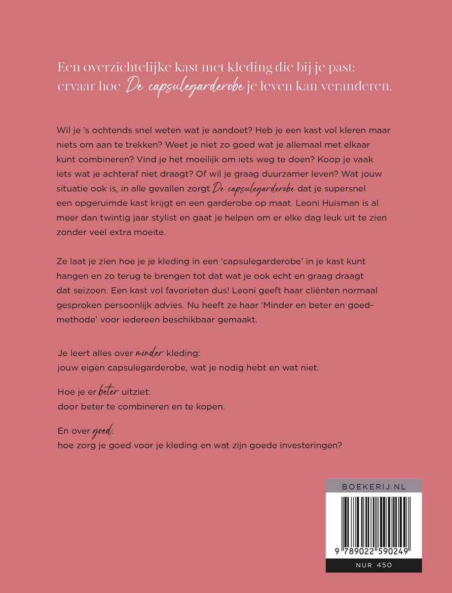 De capsulegarderobe - back cover