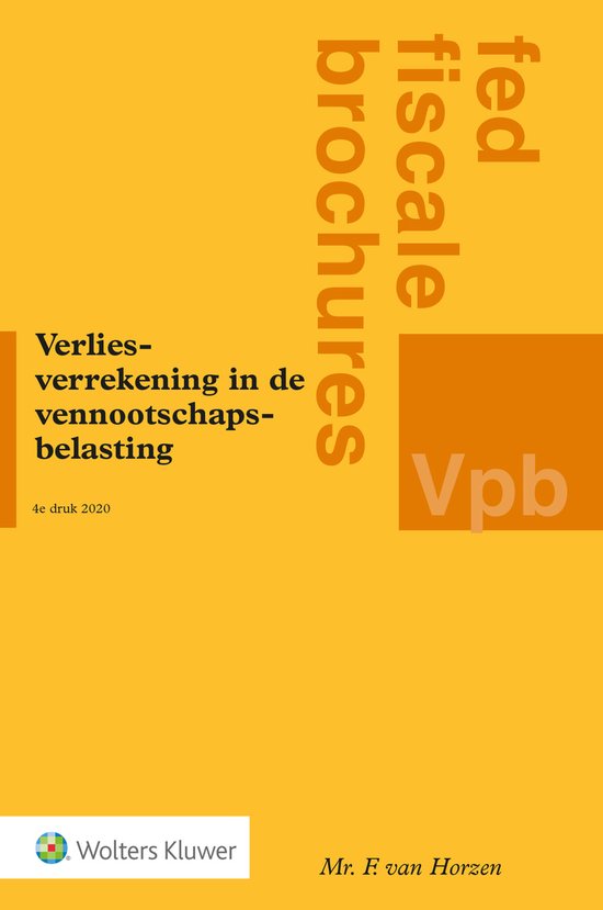 Fed fiscale brochures - Verliesverrekening in de vennootscha ... - cover