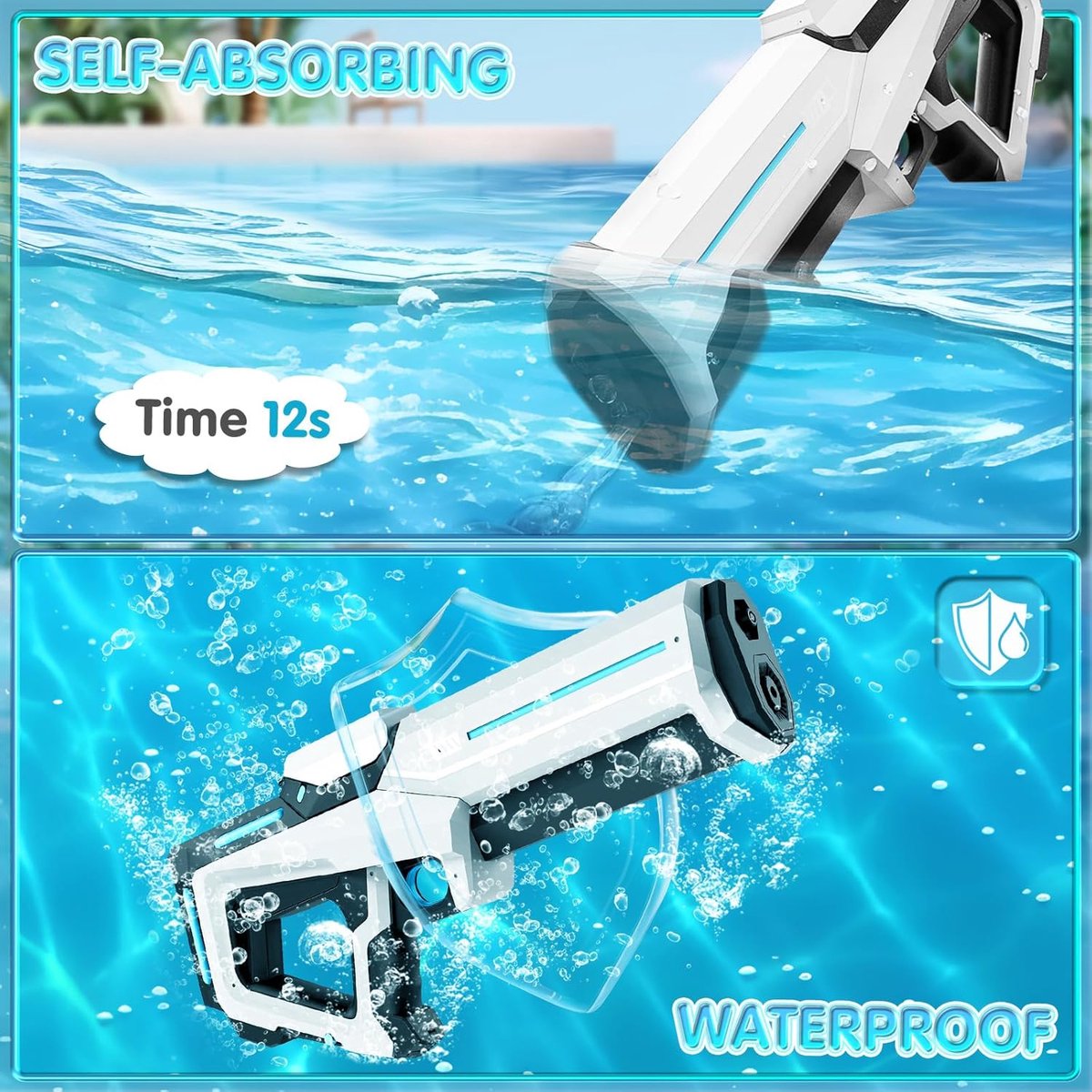Waterpistool elektrisch - Automatisch waterpistool - Zomer speelgoed - Watergevecht - Super Soaker - Oplaadbaar waterpistool - Kinderplezier - Waterpret - Strand speelgoed - Tuinspeelgoed - Elektrisch speelgoed - Waterbattle - Outdoor fun - Vakanties — afbeelding 7