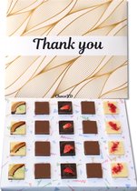 Bedankt chocolade - Thank you chocolate gift - Dag van de zorg Chocoladecadeau - Fairtrade - Secretaressedag Brievenbuspakket - Handgemaakte kado - Natuurvriendelijke geschenkdoos