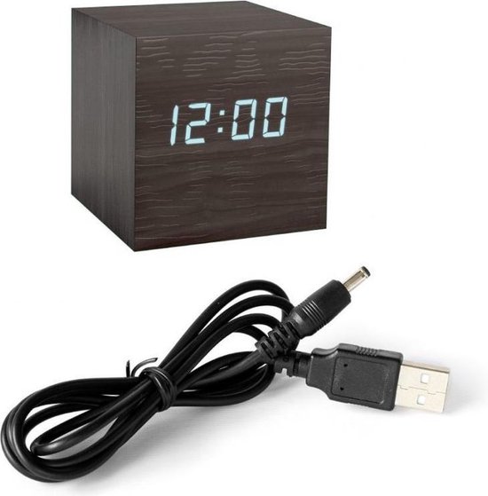 WoodTime - Digitale Houten Wekker met LED Display