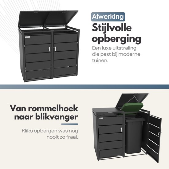 Kastrex Container Ombouw Kast - Voor 2 Kliko - Weerbestendig & Onderhoudsvrij - Gecoat Staal