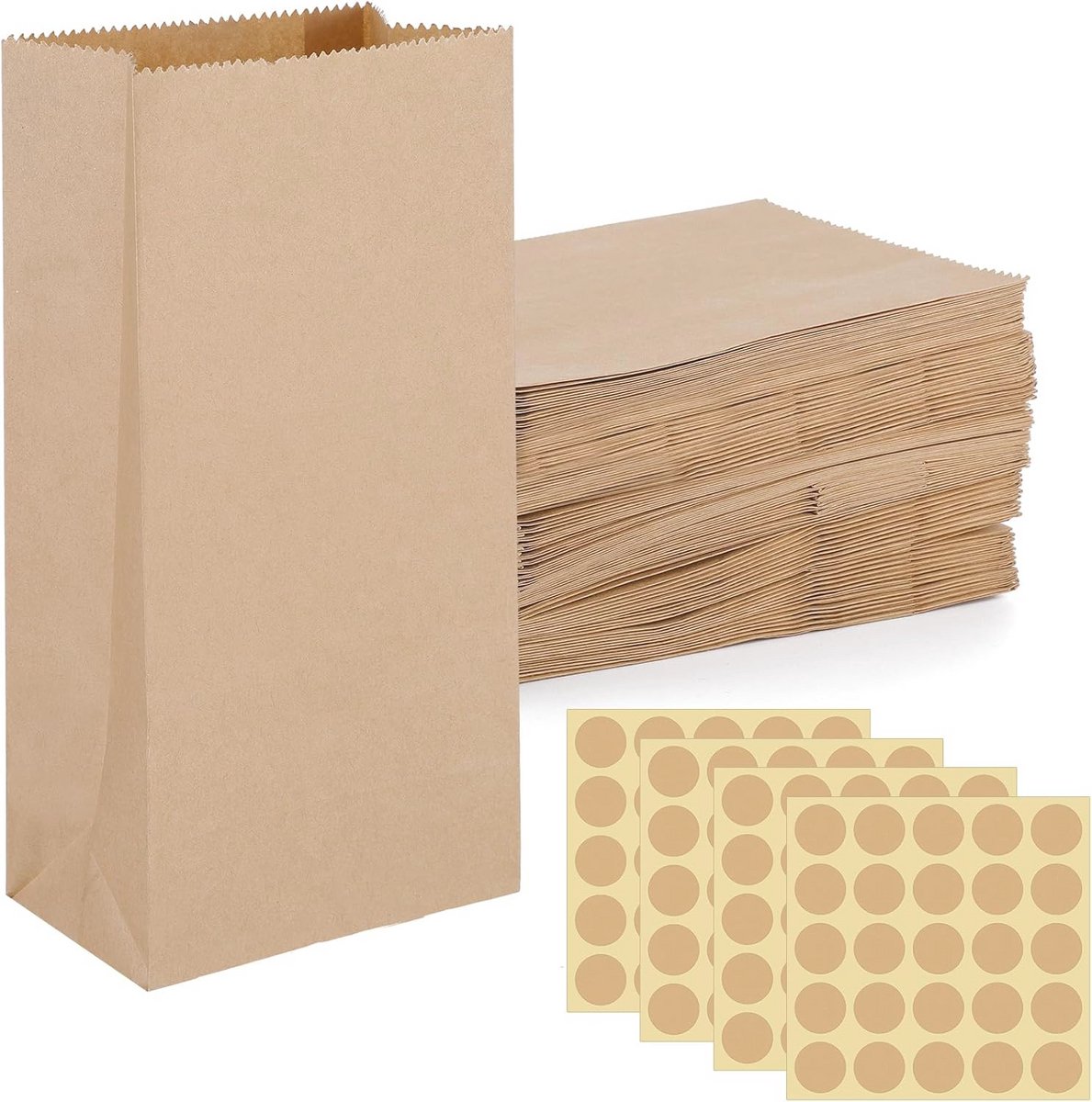Kraftpapieren zakjes 9 x 18 cm - 100 stuks, voor cadeau's en DIY-projecten