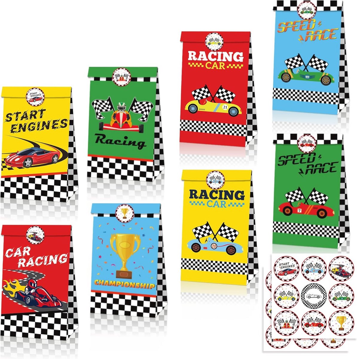 Papieren GeschenkZakjes Klein - 12 Stuks voor Kinderverjaardag & Feesten