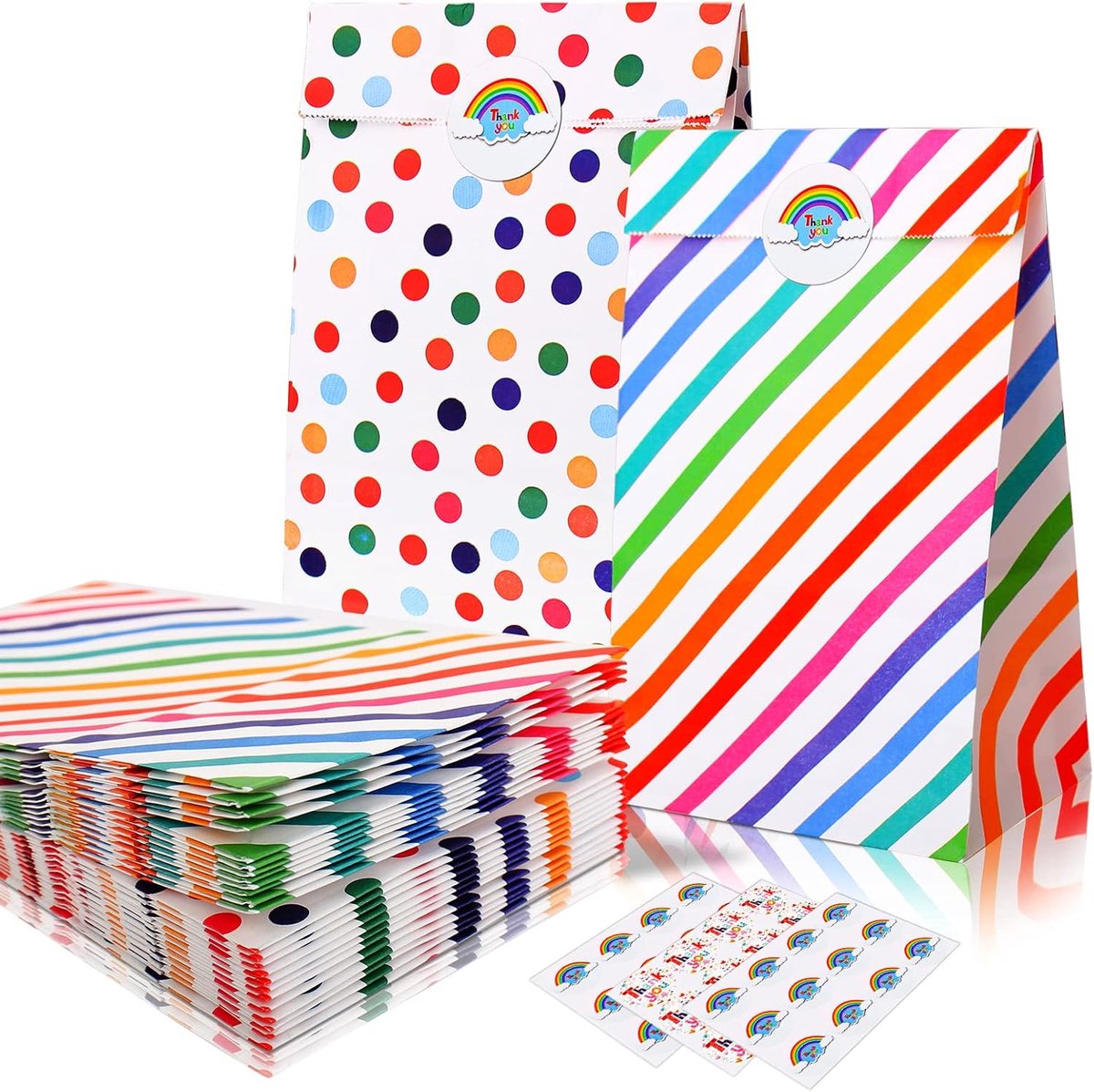 Kleurrijke papieren cadeauzakjes voor kinderen - Perfect voor verjaardagen en feestjes