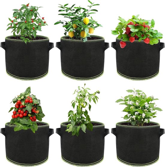 Simboom Plantenzak Met Handgrepen Van Vliesstof Om Tomaten, Bloemen En Planten In Te Laten Groeien 5 Stuks 2230240569