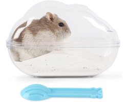 Zandbad voor Hamsters en Knaagdieren - Transparante Badkamer met Schep - Kooi Accessoires voor Cavia's en Gerbils