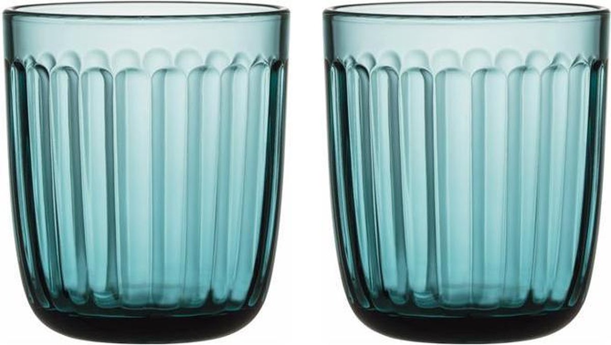 Iittala Raami Tumbler Glazen set – Gekleurde Waterglazen – Zeeblauw - 26cl – set van 2