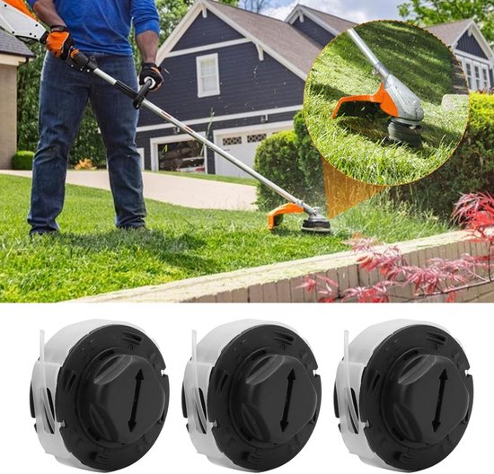 Geschikt voor 3-pack C3-2 vervangende spoelen voor Stihl FSA 57 met AutoCut C3-2 onkruidverdelgerkop - vervangt 4009 710 4305 4009 710 4306 van Stihl — afbeelding 3