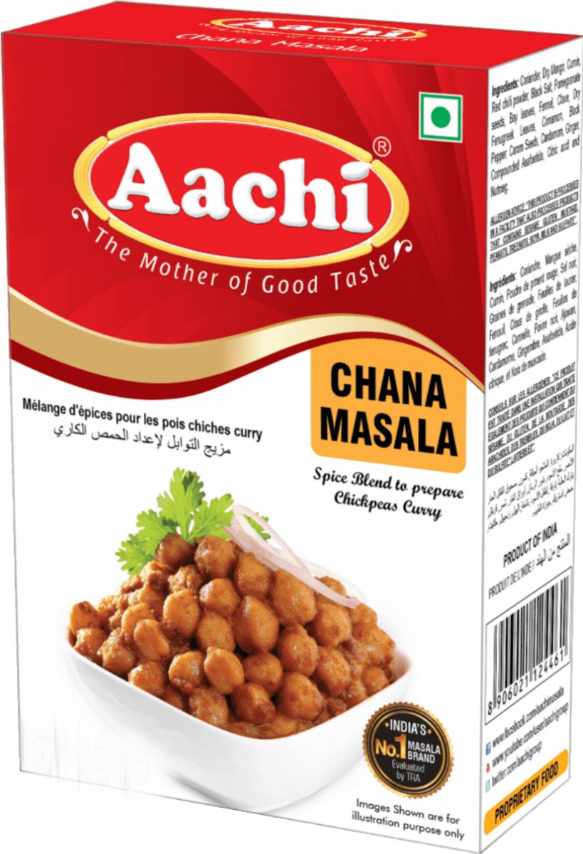 Aachi - Chana Masala - Kruidenmix Kikkererwten - 3x 100 g